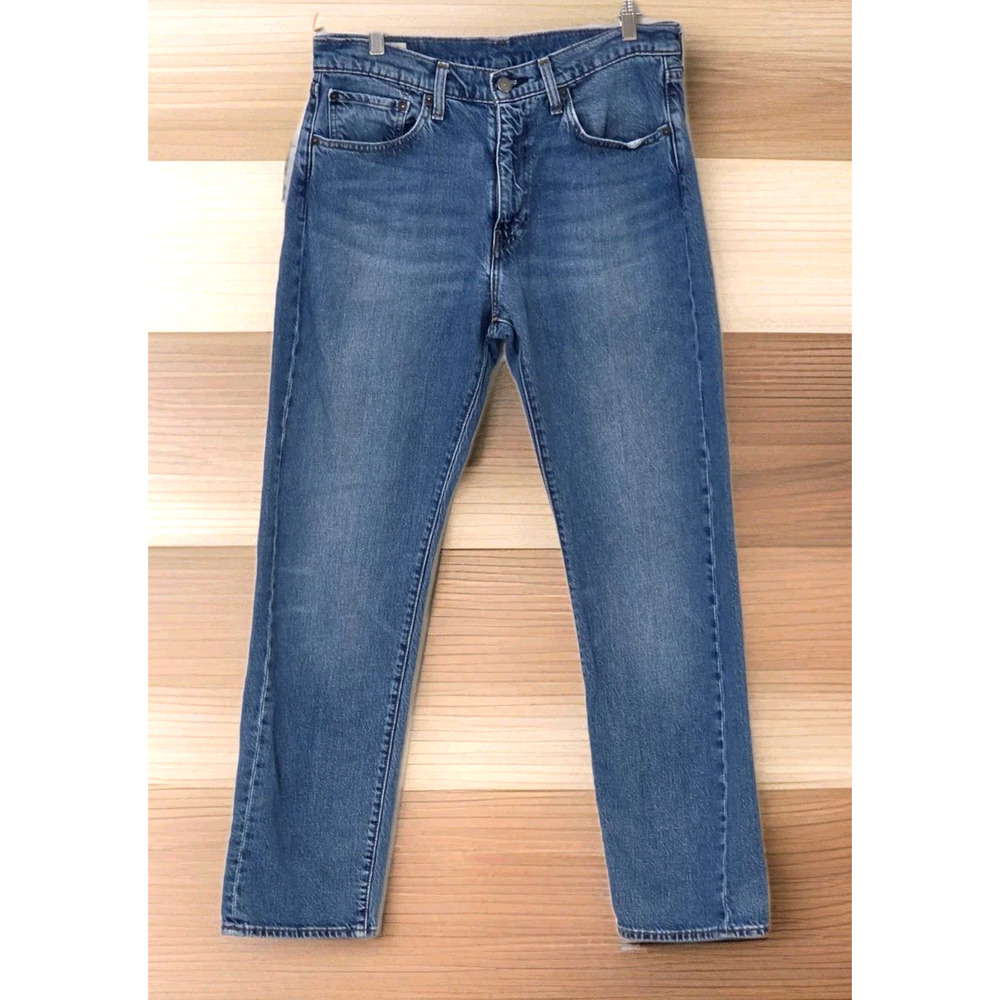 Levis Premium 505 Jeans Men's 33x32 Blue Straight Leg Big E Tag Distressed